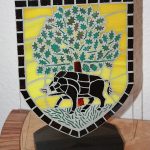 Mosaïque Blason Colas - verre - 20x14cm