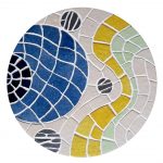 Mosaïque Dessous de plat galaxie - Emaux Briare -Diam. 18cm