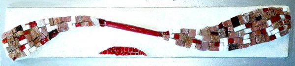 Mosaïque Linéaire rouge, Minéraux, verre, smalts 32x7cm