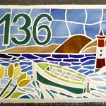 Mosaïque Numéro 136 Belgique - Verre vitrail - 18x12cm
