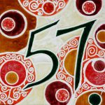 Mosaïque Numéro 57 - Mosaïque espagnole, céramique - 20x20cm