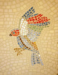 Mosaïque Oiseau - Pâte de verre, grès cérame