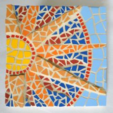 Mosaïque Soleil, Faïence