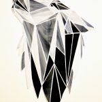 Mosaïque géométrique Loup - verre 40x30cm