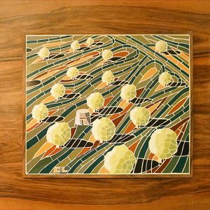 Mosaïque paysage - Champ d'oliviers Grès cérame - 75x65cm